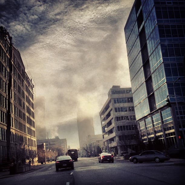 Foggy morning in downtown Louisville, KY