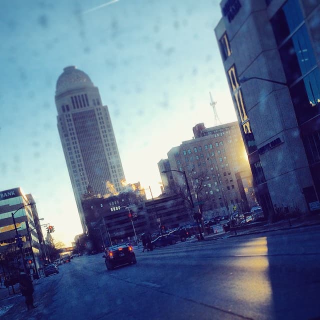 Mercer building from downtown Louisville
