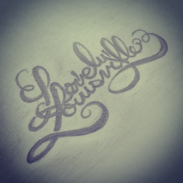 Graphite typographic treatment reading: Lovely Louisville