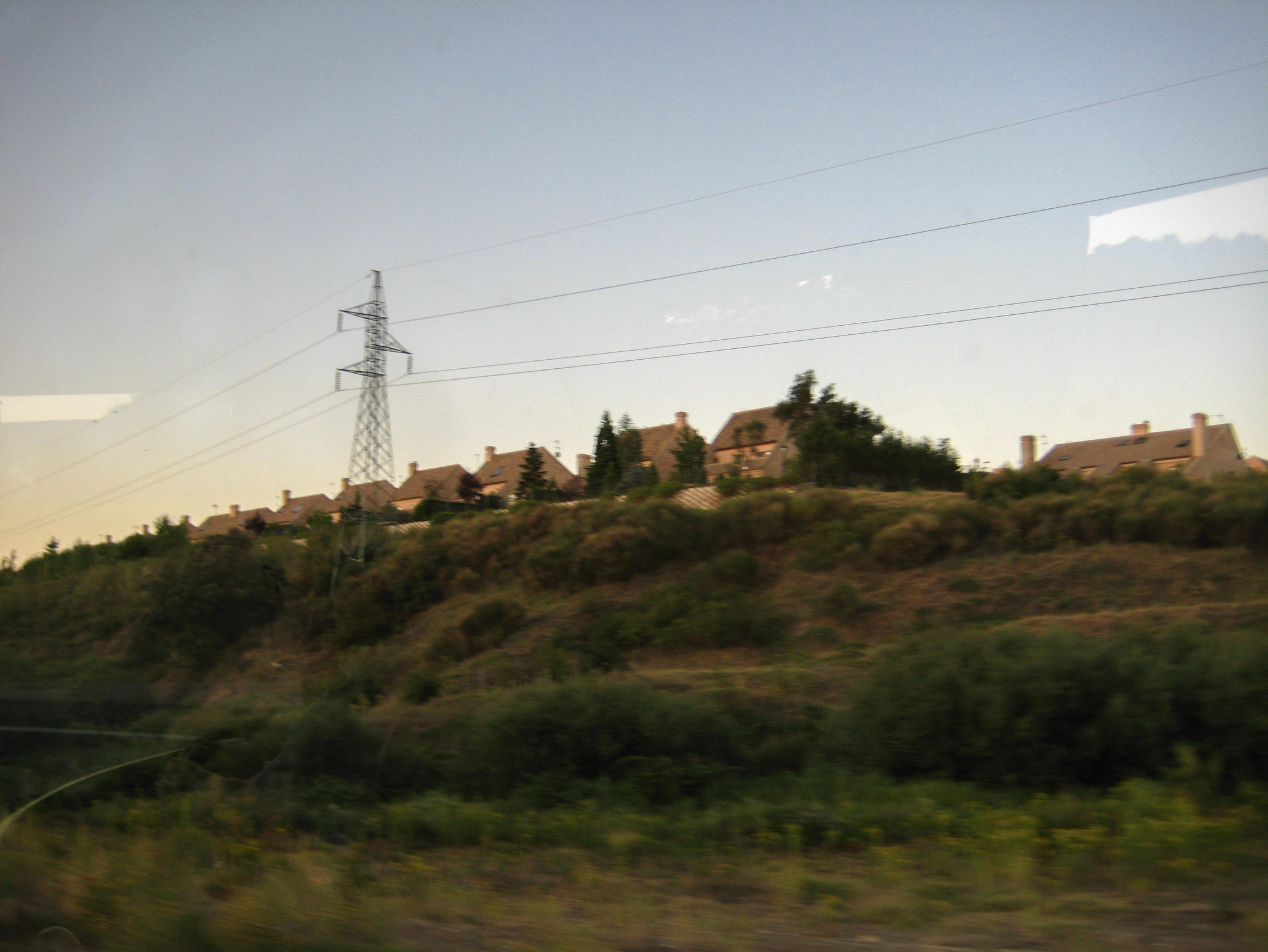 Row of houses from neighborhood passed on the side of the road