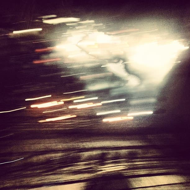 Blurry sparks and what looks like a small explosion